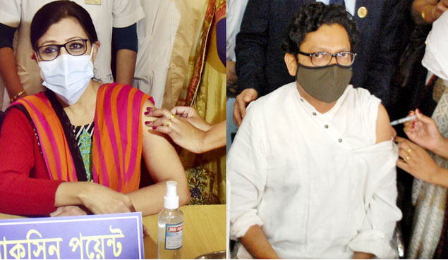 দ্বিতীয় দিনে প্রতিমন্ত্রী পলকসহ করোনার টিকা নিলেন ৫৪১ জন