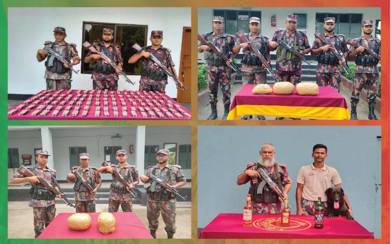 বেনাপোলে বিদেশি মদ, গাঁজা ও চোরাচালান পণ্য আটক