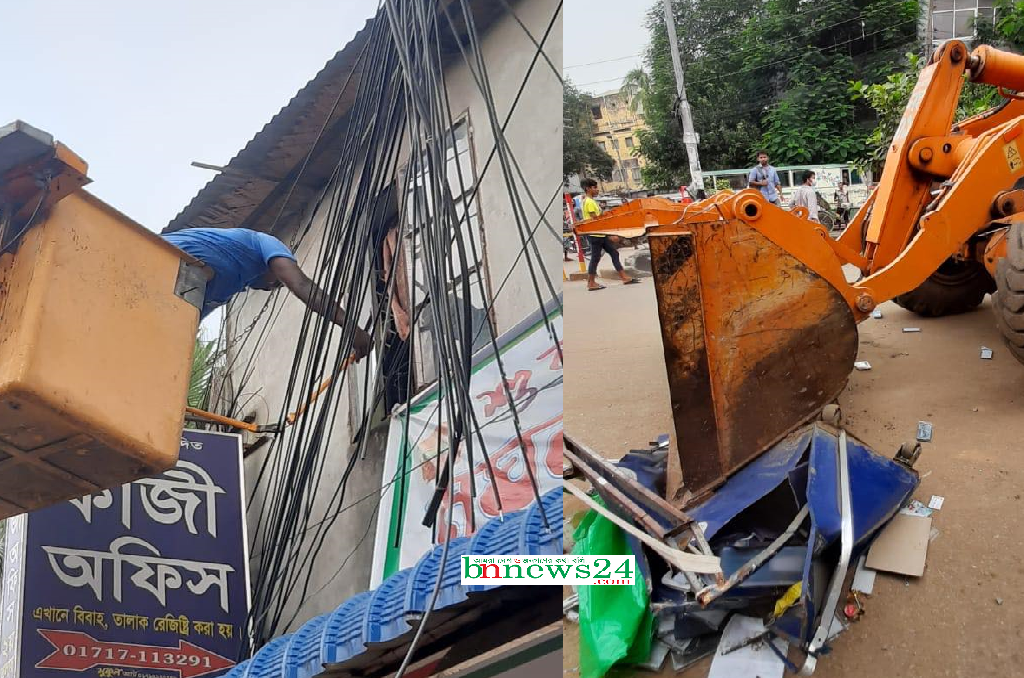 আজ ৪৪ তম দিনে অবৈধ ক্যাবল অপসারণে ডিএসসিসি'র অভিযান