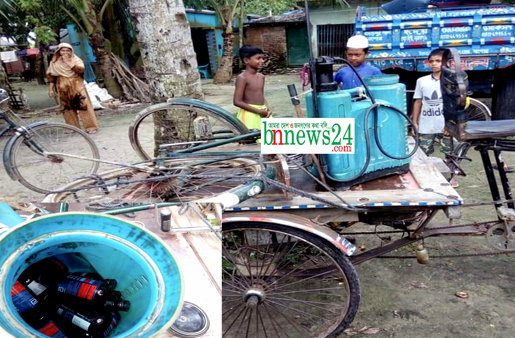 শার্শায় স্পে-মেশিনের মধ্য থেকে ফেনসিডিল উদ্ধার