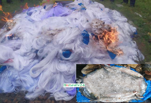 মা ইলিশ সংরক্ষণে তিনদিনে ৩০৫৯ অভিযানে ৯ কোটি টাকার কারেন্ট জাল জব্দ