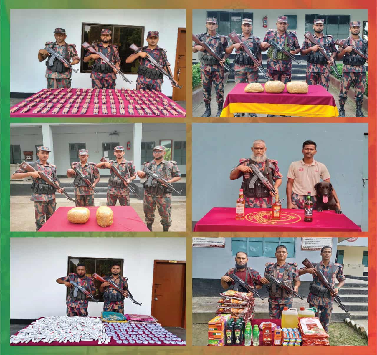 বেনাপোলে বিজিবির অভিযানে মাদক ও চোরাচালান পণ্য আটক