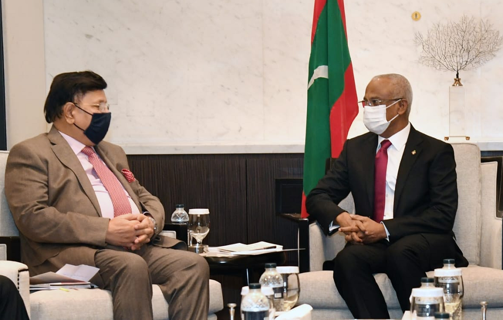 মালদ্বীপের রাষ্ট্রপতির সাথে সাক্ষাৎ করলেন পররাষ্ট্রমন্ত্রী