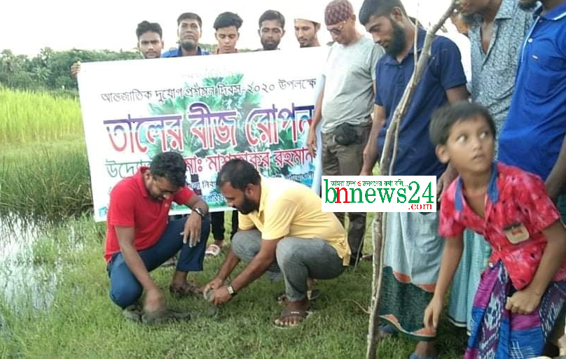 আন্তর্জাতিক দুর্যোগ প্রশমন দিবসে রাঙ্গাবালীতে তালের বীজ রোপণ