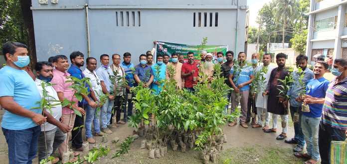প্রধানমন্ত্রীর জন্মদিন উপলক্ষে যশোরে যুবলীগ নেতা বিপুলের চারা বিতরণ